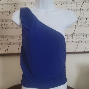 Saints 21 🖤 Blue one shoulder tank, size L